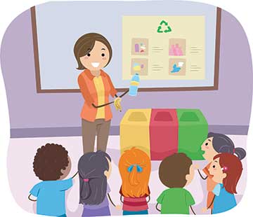 kids-teacher-recycle-class